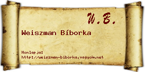 Weiszman Bíborka névjegykártya